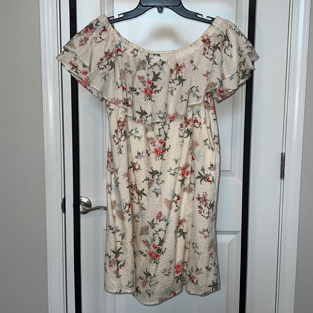 Skies Are Blue Floral Textured Babydoll Dress XS